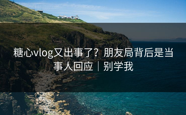 糖心vlog又出事了？朋友局背后是当事人回应｜别学我