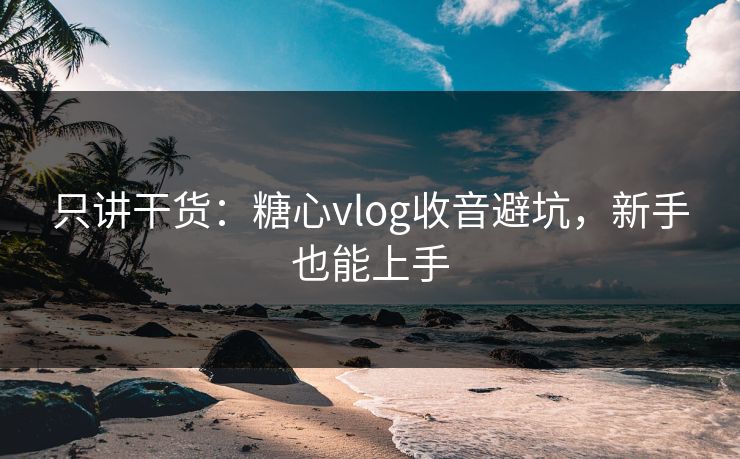只讲干货：糖心vlog收音避坑，新手也能上手