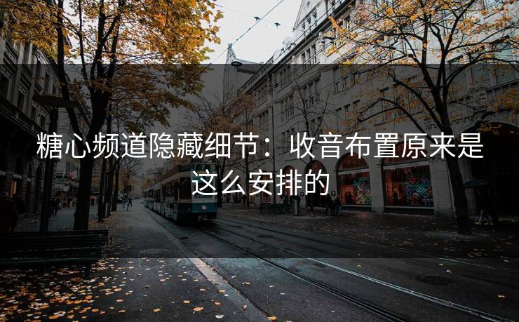 糖心频道隐藏细节：收音布置原来是这么安排的