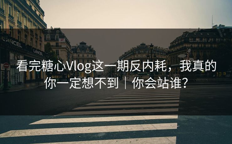 看完糖心Vlog这一期反内耗，我真的你一定想不到｜你会站谁？