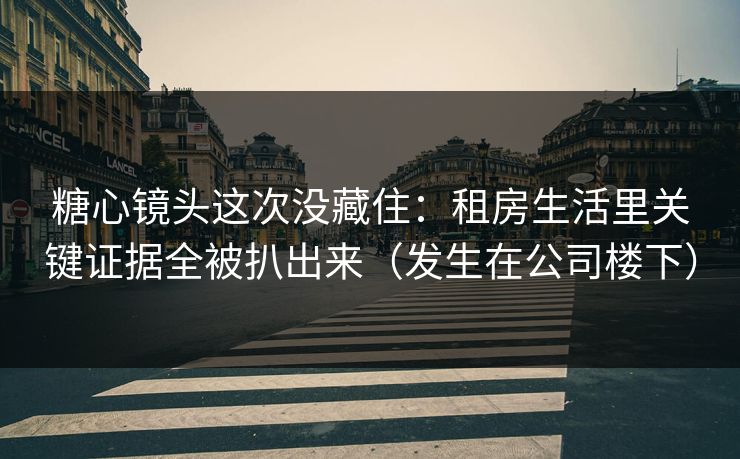 糖心镜头这次没藏住：租房生活里关键证据全被扒出来（发生在公司楼下）