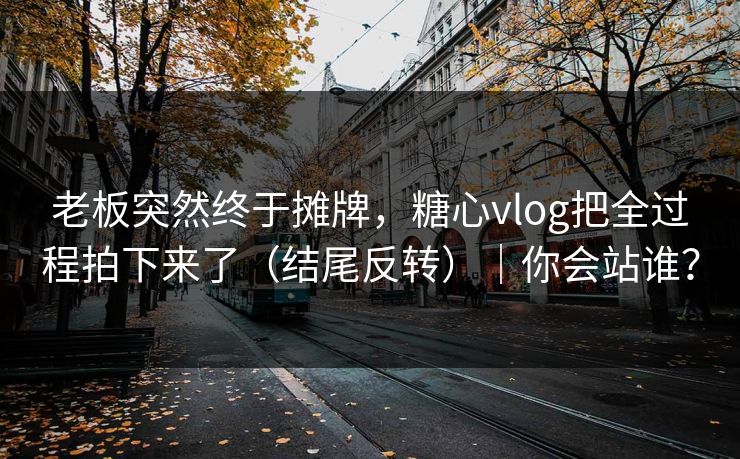 老板突然终于摊牌，糖心vlog把全过程拍下来了（结尾反转）｜你会站谁？