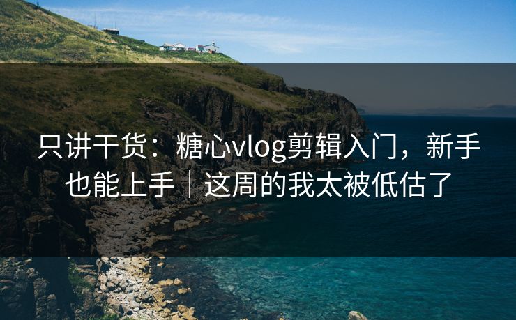 只讲干货：糖心vlog剪辑入门，新手也能上手｜这周的我太被低估了