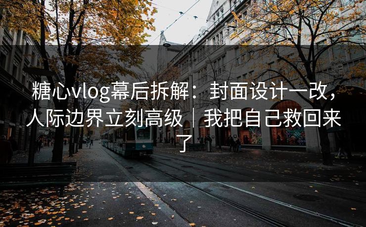 糖心vlog幕后拆解：封面设计一改，人际边界立刻高级｜我把自己救回来了