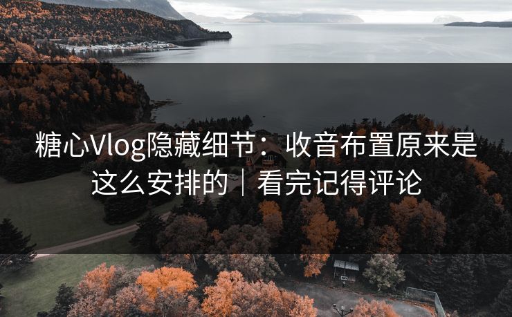 糖心Vlog隐藏细节：收音布置原来是这么安排的｜看完记得评论